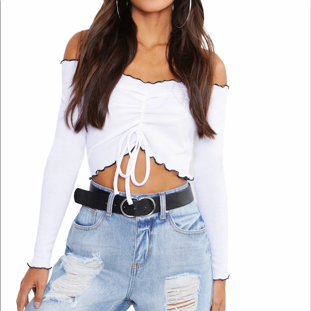 White Ruched Top